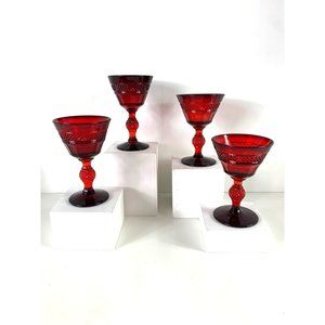 Vintage Viking Mt. Vernon Ruby Red Cocktail Glasses